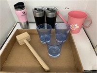 Coleman Cups, Watering Can, Cups, Wooden Mallet