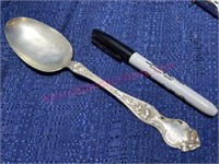 Lg Sterling silver fancy spoon 1.47-ozt "M"