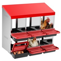 Two-Tier Chicken Nesting Box, 6 Hole Roll Away