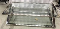 Glass Top Coffee Table w/Stainless Steel Frame