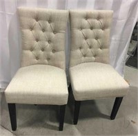 2 Ivory Linen Chairs