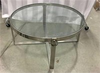 Glass Top Coffee Table w/ Stainless Steel Base