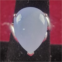 .925 silver Blue Chalcedony ring, sz 7.5, 0.22ozTW
