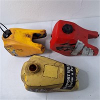 3 MOTORCYCLE GAS TANKS