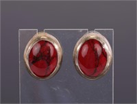 RED CARNELIAN & STERLING Silver Earrings