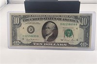 1981 $10 dollar bill Ink Smudge
