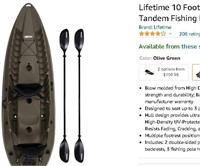 Lifetime 10 Foot, Two Person Tandem Fishing Kayak