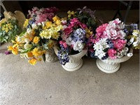 Decorative flowers, pots, angel