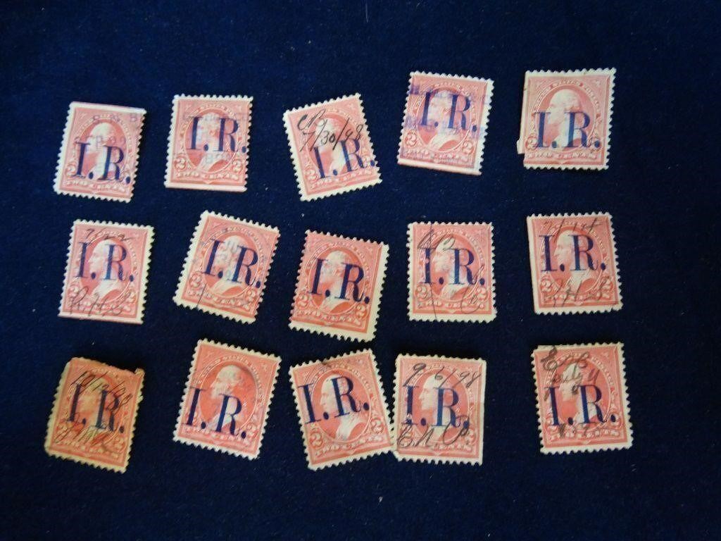 1898 U.S. Revenue Stamps I.R. Internal Revenue