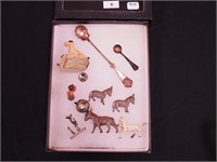 Group of miniature items including a sterling