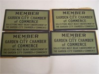 LOT OF 4 MEMBER OF GARDEN CITY CHAMBER OF