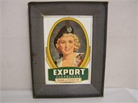 EXPORT CIGARETTES FRAMED HANGING OR STANDING TIN