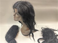 3- style black Wigs - braided, short cut, short