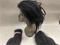 3- style black Wigs - cornrows pony-tail lace,