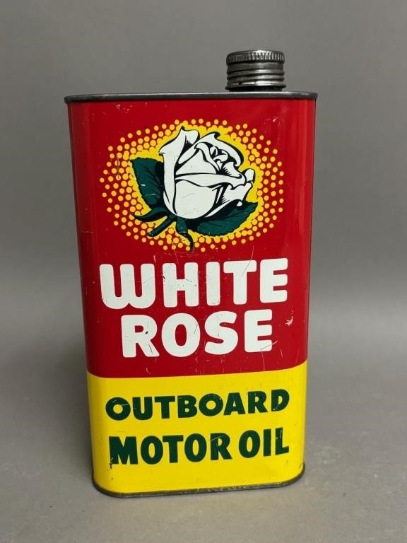 White Rose Outboard Motor Oil Quart Tin