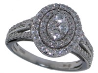 14kt Gold 1.00 ct Diamond Oval Cocktail Ring