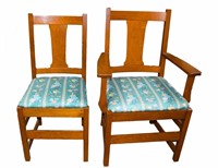 Set of Six Oak Dining Chairs