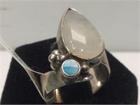 Sterling Silver SW ring with Opal stones - size 6