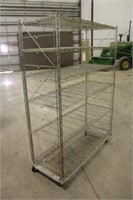 Rolling Wire Cart, Approx 49"x19"x68"