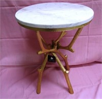 METAL BRANCH TABLE WITH MARBLE TOP