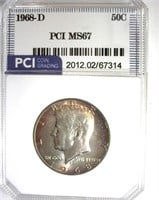1968-D Kennedy MS67 LISTS $750