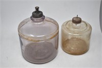 (2) Glass Kerosene Bottles The Cleveland Foundry