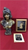 Lot of 3 Including Ladies Bust Statue