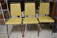 (3) Vintage Yellow Kitchen Chairs