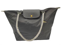 Black Nylon Yellow Accents Large Tote Bag