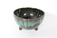 Green Blue Mountain Pottery Footed Bowl