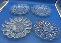 4 Glass Deviled Egg Platters