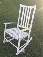 Large white slatted back white paint porch rocker