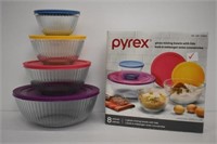 PYREX GLASS MIXING BOWLS WITH LIDS-NO BOX