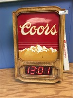 Coors Digital Lighted Sign with LED Clock