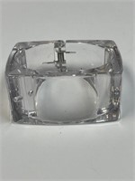 MARLAWYNNE SQUARE HINGED BRACELET CLEAR LUCITE