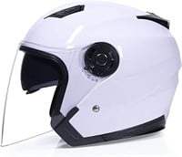(N) 3/4 Motorcycle Helmet Retro Jet Helmet Open Fa
