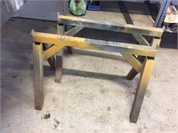 (2) METAL SAW HORSE STANDS
