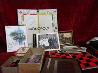 Gameboards and photographs.