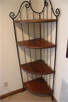 Wood & Metal Corner Stand/Etegere