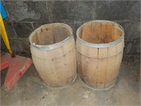 2 wood kegs  BASEMENT