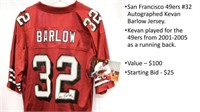 San Francisco 49ers #32 Autographed Kevan Barlow