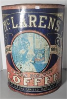 LARGE McLARENS COFFEE TIN HAMILTON ONT