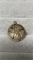 Sterling Silver Gold Washed Sand Dollar Pendant St