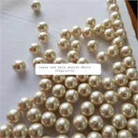 JAPAN-MADE 1-HOLE WHITE PEARLS 100 GRAMS