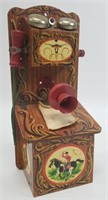 Vintage Gong Bell Toys Tin Litho Wall Telephone