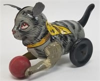 Vintage Marx Toys Tin Litho Cat Chasing Ball