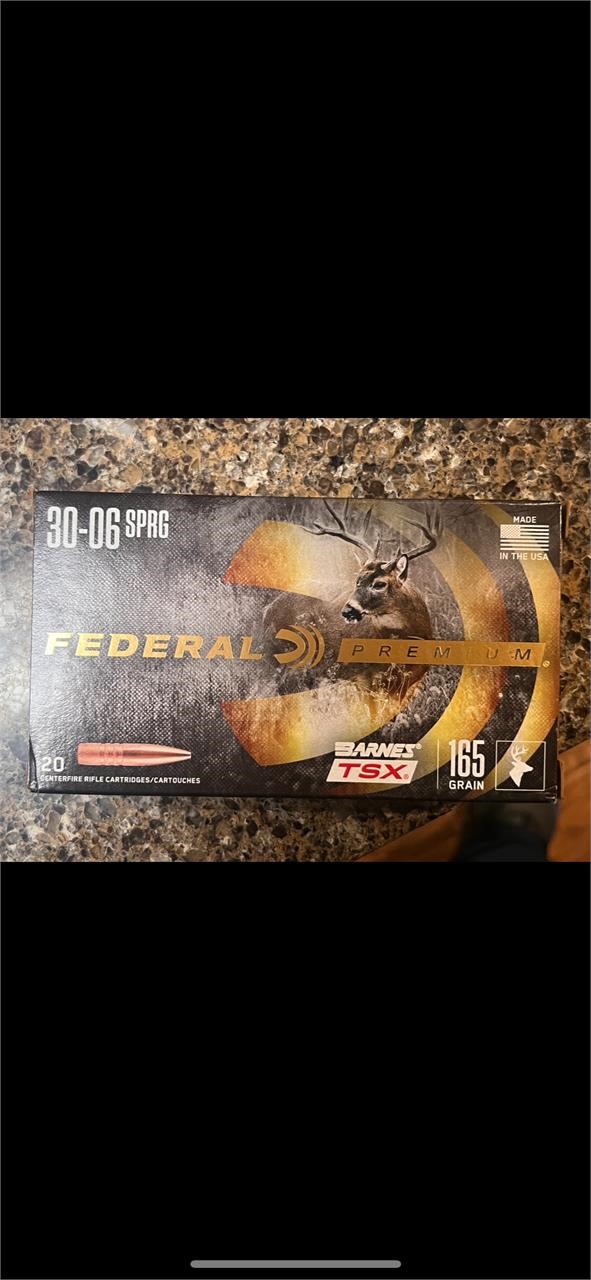 20 Rounds of Federal 30-06 SPRG MSRP $75.00
