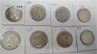 8 - 1923 Peace silver dollars