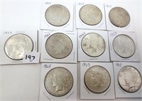 10 - 1923 Peace silver dollars