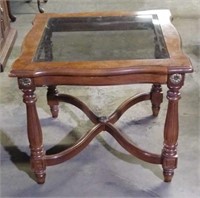 (R) End Table w/ Glass Insert Top 26" x 23"